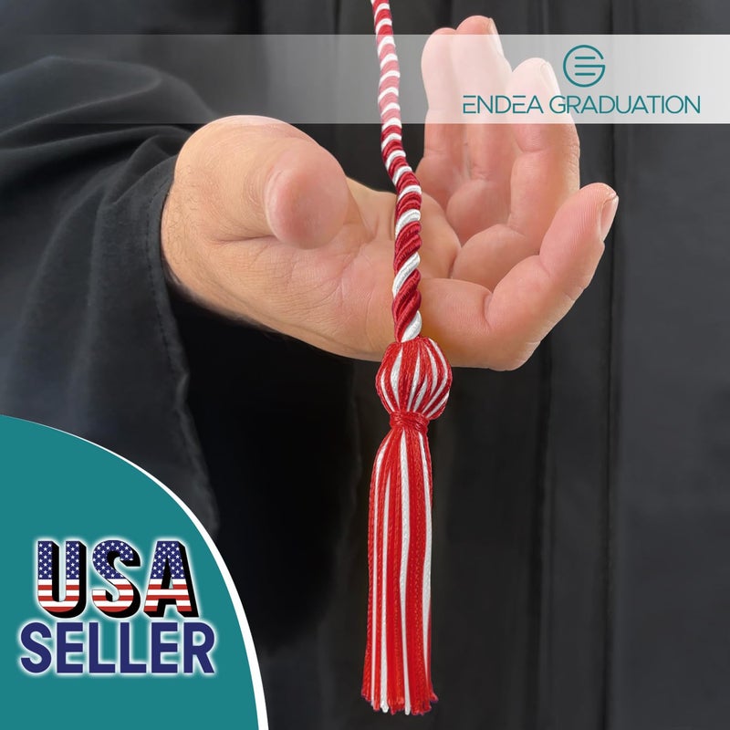 Endea Graduation Single Honor Cord Two-Color (Red/White) - Image 2